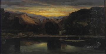 Alexandre Gabriel Decamps Painting - SUNSET ON THE LAKE Alexandre Gabriel Decamps Orientalist